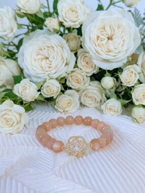 Sunstone Bracelet With Cubic Zirconia Accents